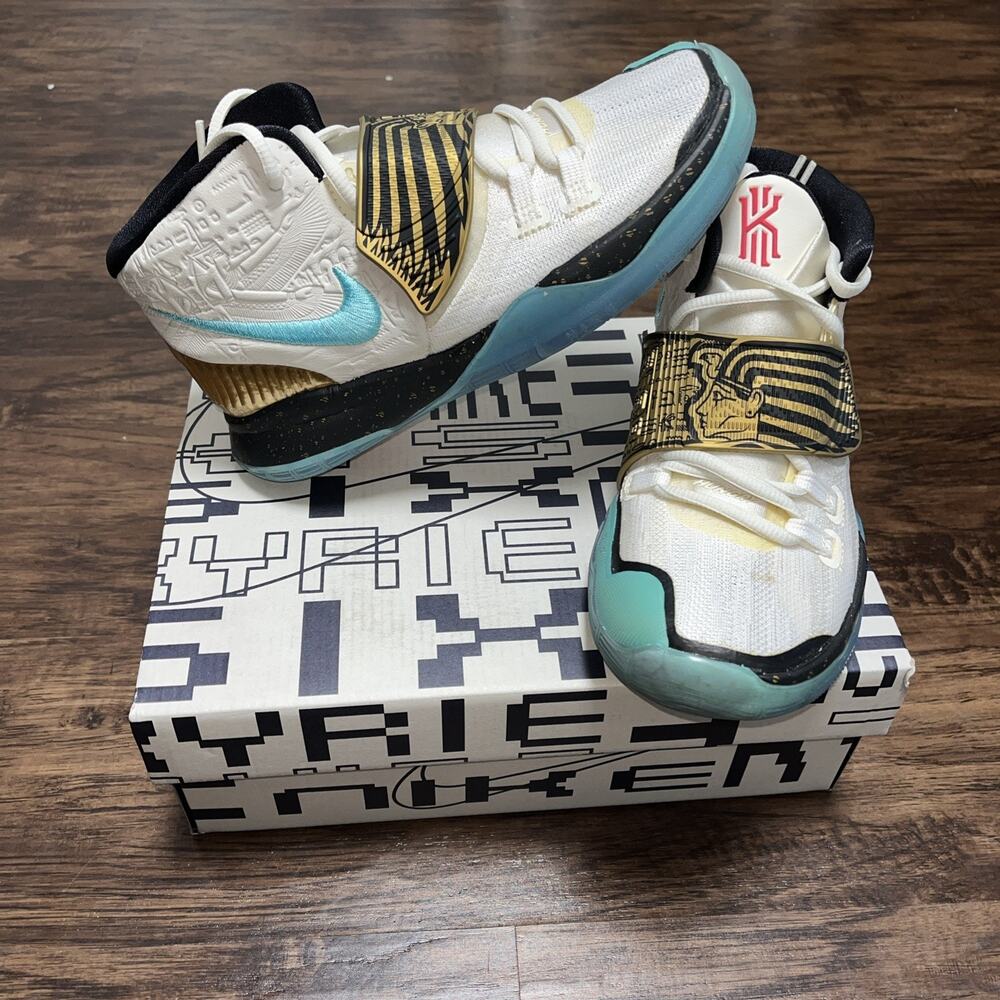 Nike Kyrie 6 CNCPTS Concepts (GS) Sail Aqua Gold Youth CV5572-149 Size 2.5Y